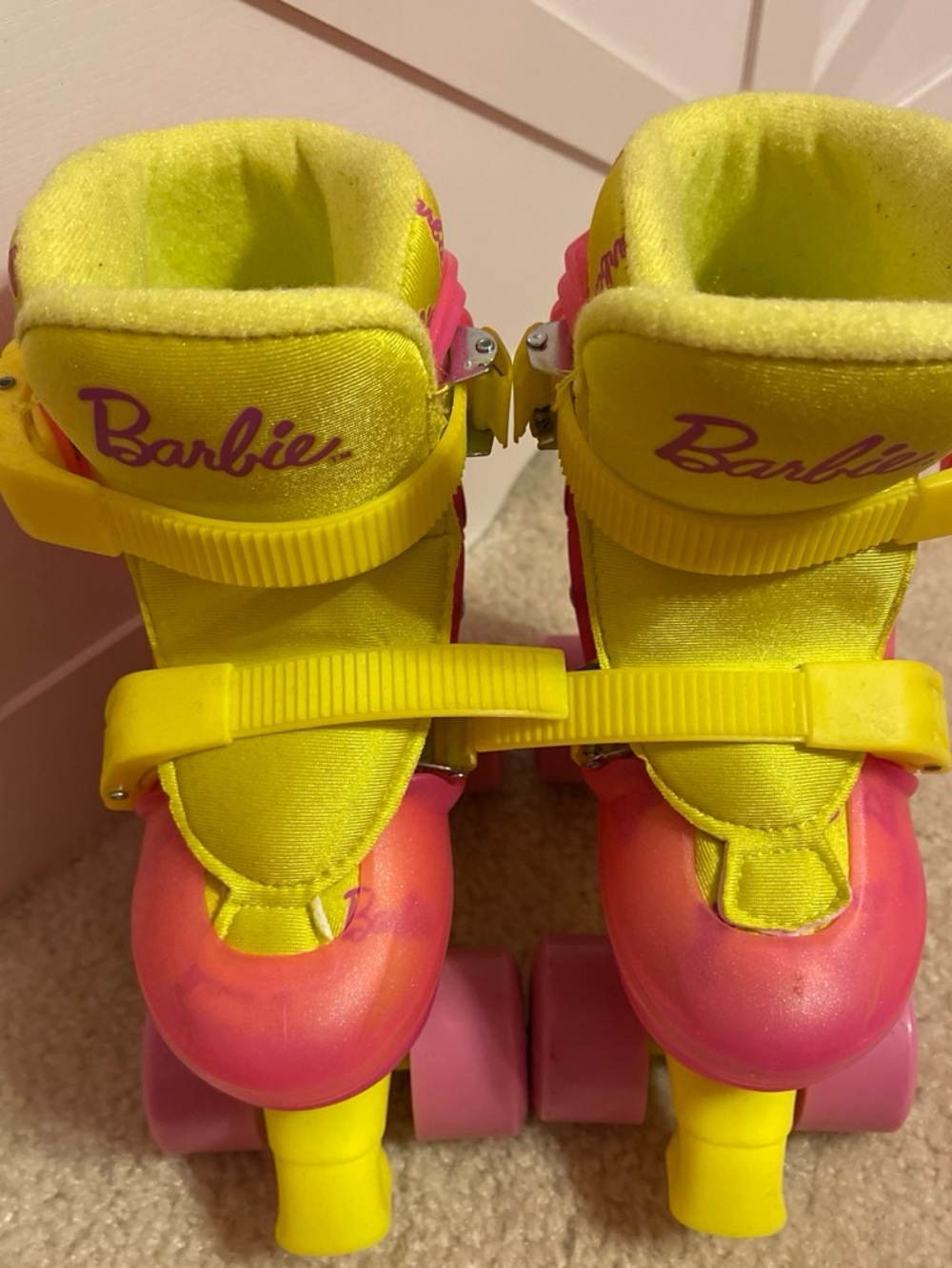 Barbie Yellow and Pink Kids Roller Skates